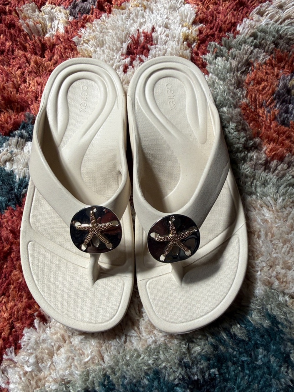 Aetrex Beige and Cream Comfort Sandal Soles new without box